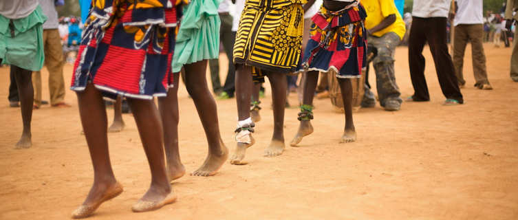 Traditional dancing in a village