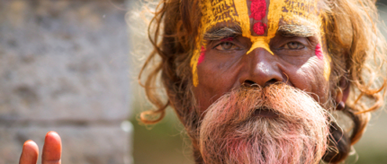 A sādhu offers a blessing at Maha Shivaratri, Nepal