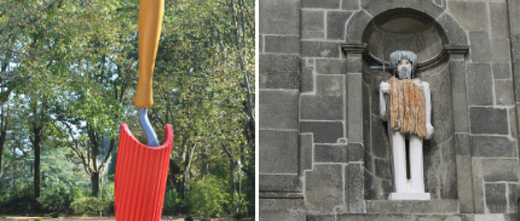 Artworks by Claes Oldenburg and by João Cutileiro