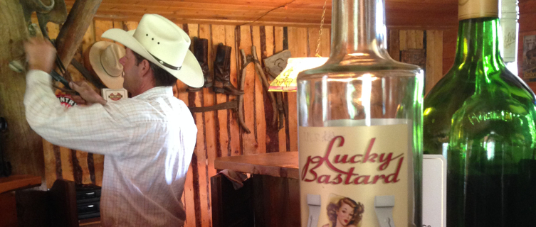 George serves up a couple of stiff drinks in the saloon