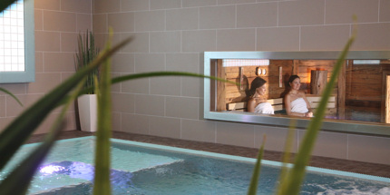 Gawp at the runway from the spa's sauna