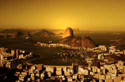 Sugarloaf Mountain rises above all the skyscrapers