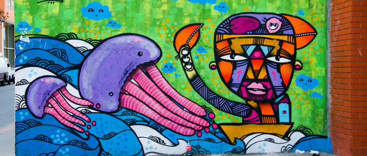 A snapshot of Santiago's colourful graffiti