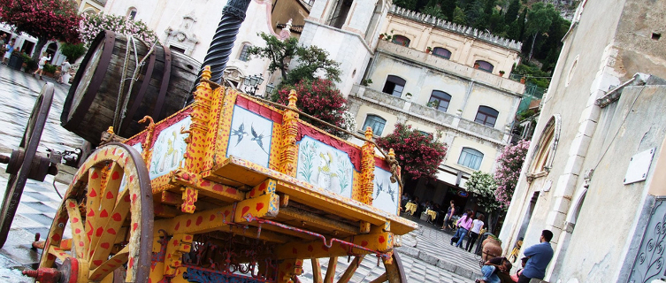 Taormina's Piazza IX Aprile on Sicily’s east coast