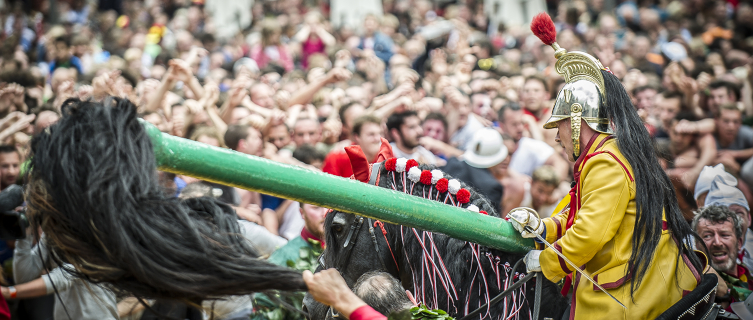 The annual Doudou features sword fighting and dragon slaying