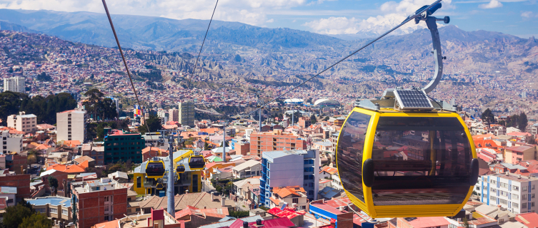 The cable car that links neighbouring cities La Paz and El Alto