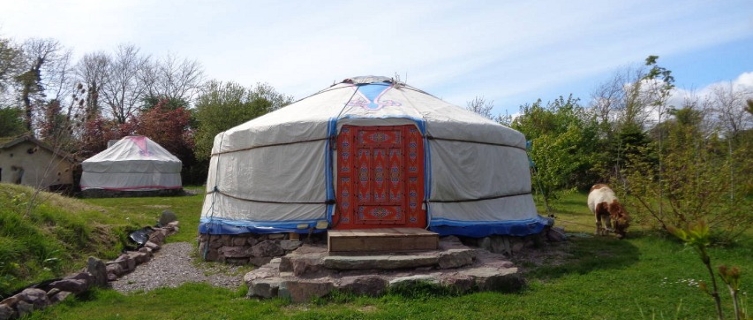 This cool yurt is only a few minutes from the beach