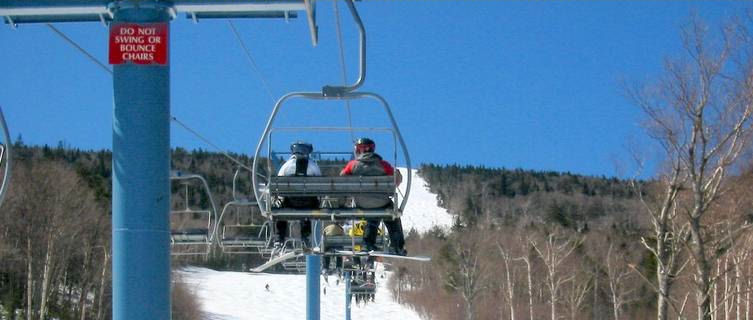 Enjoying spring skiing in Vermont
