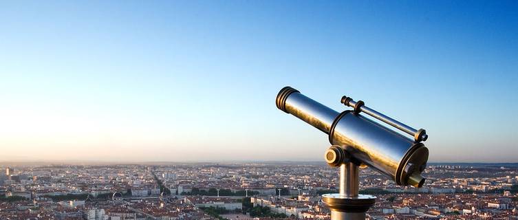 View over Lyon at sunrise